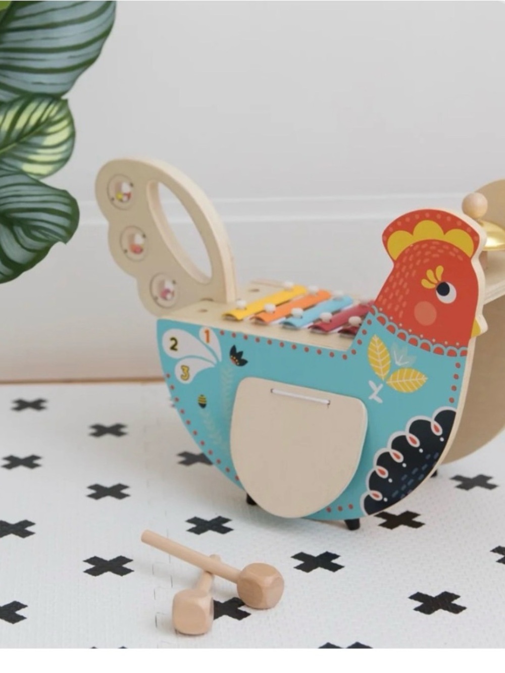 Manhattan Toy Rocking Musical Chicken - Blue & Red